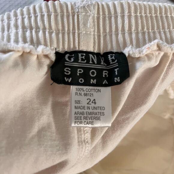 NWT Vtg Y2K 2000s High Rise White Pleat Front Stretch Waist Shorts Plus Sz 24 - Picture 7 of 10